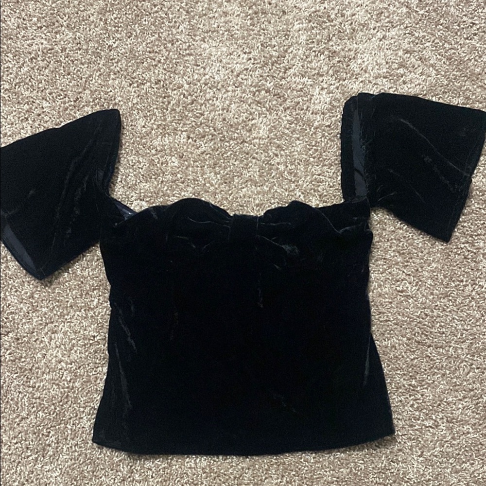 Elegant Black Velvet Women's Top